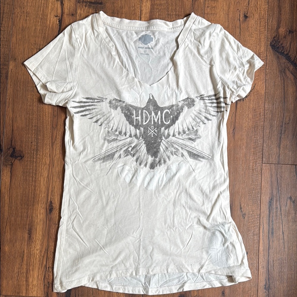 Women's Cream Harley Davidson Graphic Tee